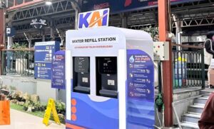 Fasilitas air minum gratis KAI untuk mengisi tumbler di stasiun